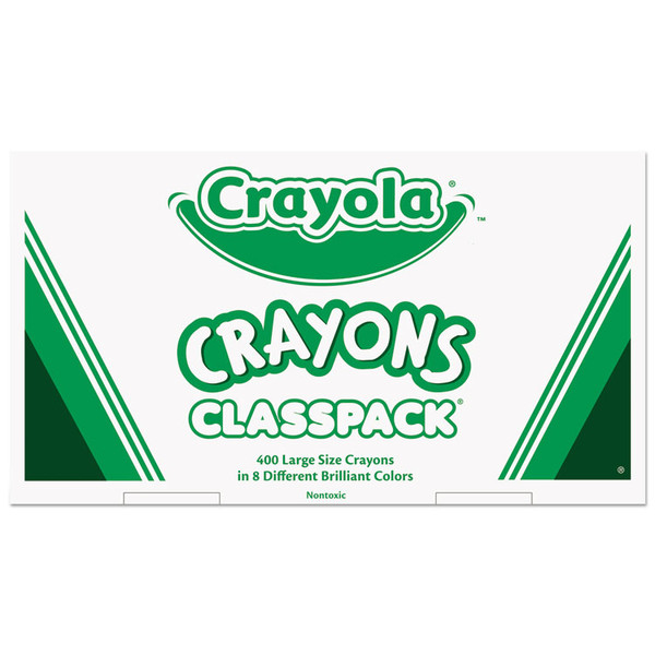 Classpack Large Size Crayons, 50 Each of 8 Colors, 400/Box [SKU: CYO528038]