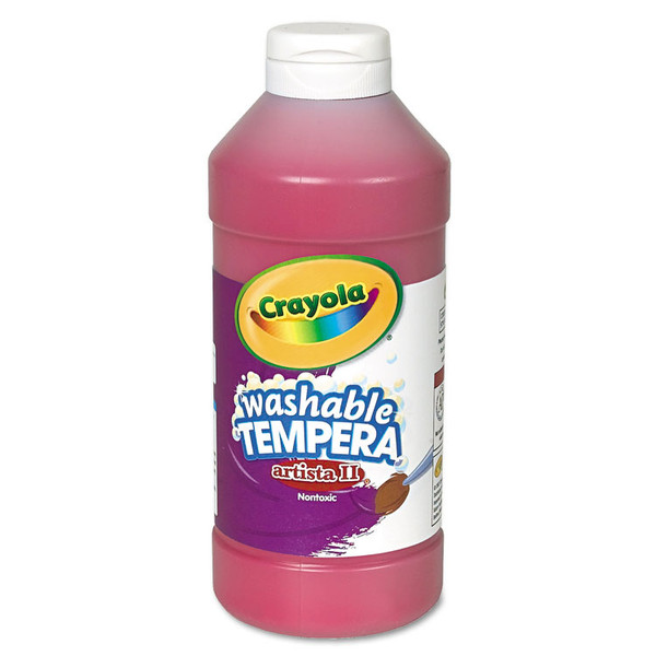 Artista II Washable Tempera Paint, Red, 16 oz Bottle [SKU: CYO543115038]