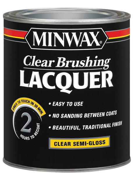 Minwax 155050000 Brushing Lacquer, Semi-Gloss, Liquid, Clear, 1 qt, Can [SKU: ORG1863026]