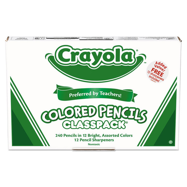 Color Pencil Classpack Set, 3.3 mm, 2B (#1), Assorted Lead/Barrel Colors, 240/Box [SKU: CYO688024]