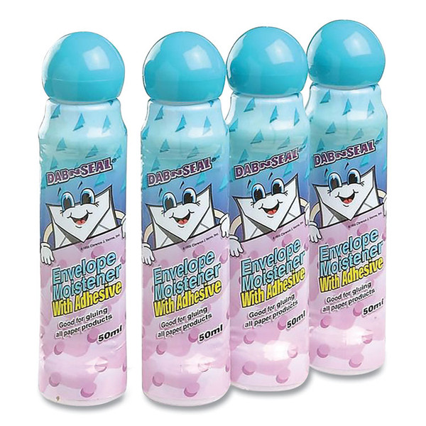 Dab n' Seal Envelope Moistener with Adhesive, 1.69 oz, 4/Pack [SKU: DAS56766]