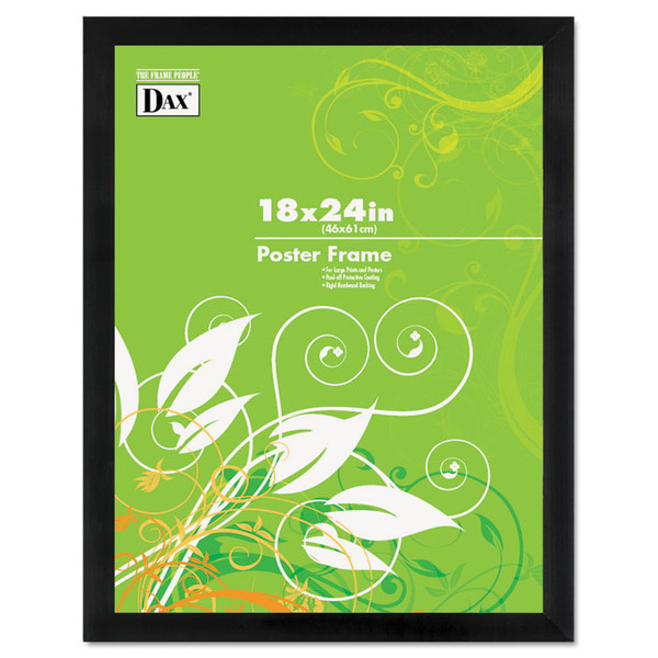 Black Solid Wood Poster Frames with Plastic Window, Wide Profile, 18 x 24 [SKU: DAX2863W2X]