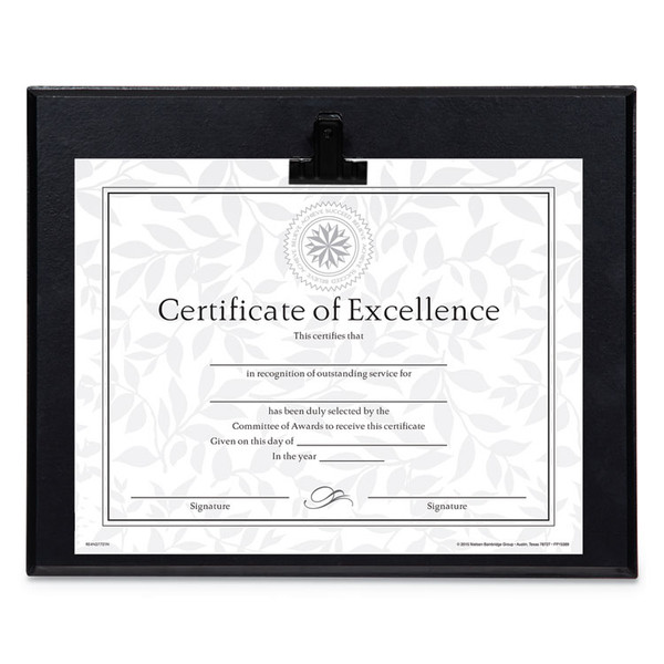 Plaque With Metal Clip, Wood, 8.5 x 11 Insert, Black [SKU: DAXN15618CBT]
