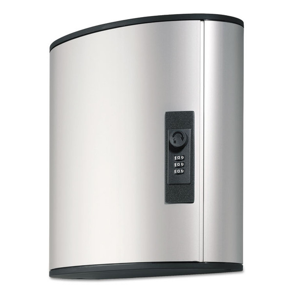 Locking Key Cabinet, 36-Key, Brushed Aluminum, Silver, 11.75 x 4.63 x 11 [SKU: DBL196623]