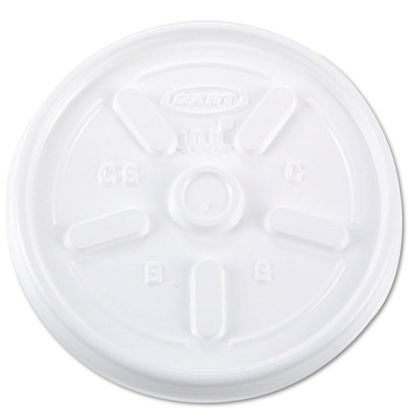 Vented Plastic Hot Cup Lids, 10 oz Cups, White, 1,000/Carton [SKU: DCC10JL]