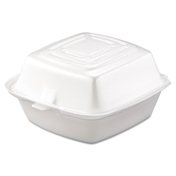Foam Hinged Lid Containers, 5.38 x 5.5 x 2.88, White, 500/Carton [SKU: DCC50HT1]