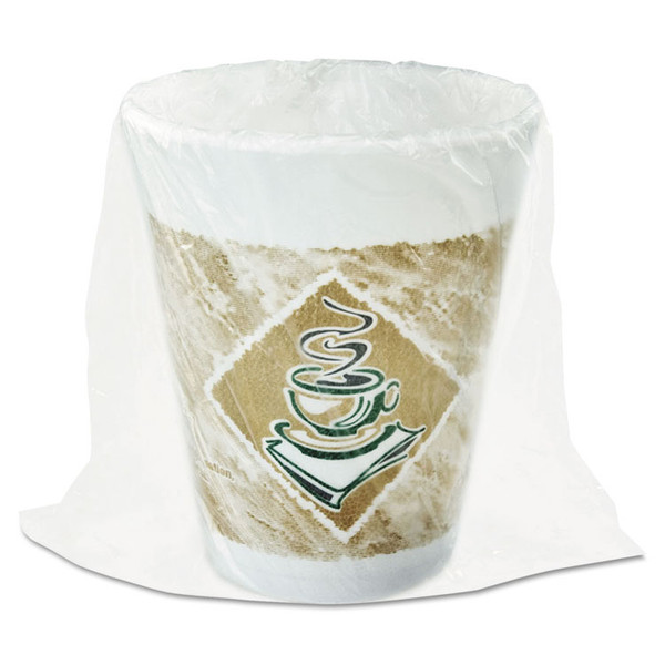 Cafe G Foam Hot/Cold Cups, 8 oz, Brown/Green/White, Individually Wrapped, 45/Sleeve, 20 Sleeves/Carton [SKU: DCC8X8GWRAP]