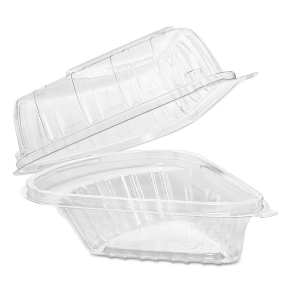 Showtime Clear Hinged Containers, Pie Wedge, 6.67 oz, 6.1 x 5.6 x 3, Clear, Plastic, 125/Pack, 2 Packs/Carton [SKU: DCCC54HT1]