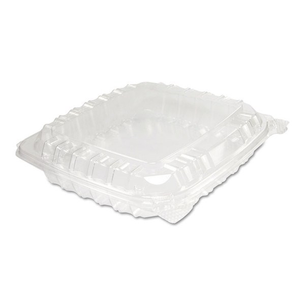 ClearSeal Hinged-Lid Plastic Containers, 8.31 x 8.31 x 2, Clear, Plastic, 125/Bag, 2 Bags/Carton [SKU: DCCC89PST1]