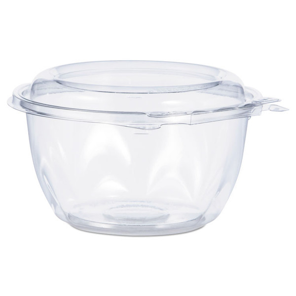 Tamper-Resistant, Tamper-Evident Bowls with Dome Lid, 16 oz, 5.5" Diameter x 3.1"h, Clear, Plastic, 240/Carton [SKU: DCCCTR16BD]
