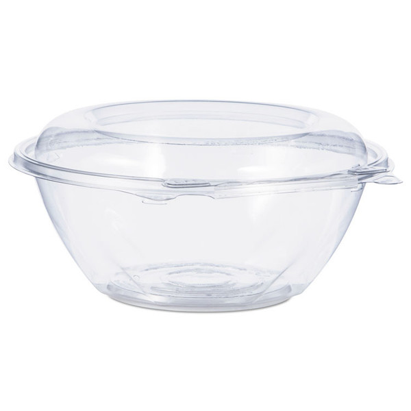 Tamper-Resistant, Tamper-Evident Bowls with Dome Lid, 24 oz, 7" Diameter x 3.1"h, Clear, Plastic, 150/Carton [SKU: DCCCTR24BD]
