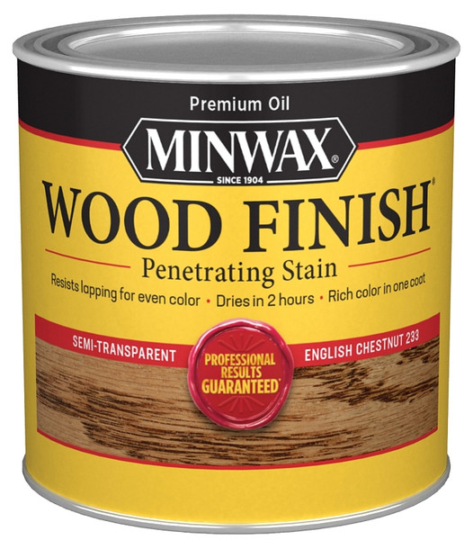 Minwax Wood Finish 223304444 Wood Stain, English Chestnut, Liquid, 0.5 pt, Can [SKU: ORG6385751]