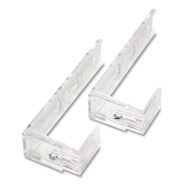 Partition Brackets, For Wall Files and File Pockets/1.5" to 2.5" Thick Partition Walls, Clear [SKU: DEFOPBKT01]