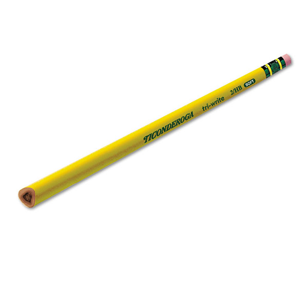 Tri-Write Triangular Pencil, HB (#2), Black Lead, Yellow Barrel, Dozen [SKU: DIX13856]