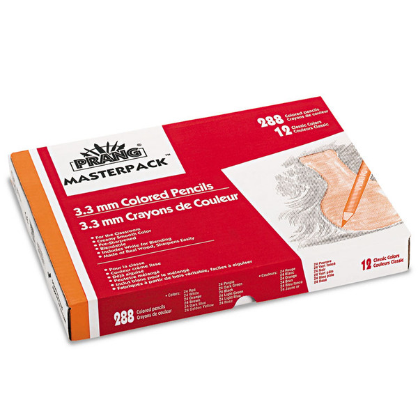 Colored Pencil Set Master Pack, 3.3 mm, 2B (#1), Assorted Lead/Barrel Colors, 288/Box [SKU: DIX82408]