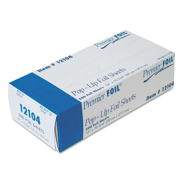 Premier Pop-Up Aluminum Foil Sheets, 12 x 10.75, 500/Box, 6 Boxes/Carton [SKU: DPK12104]