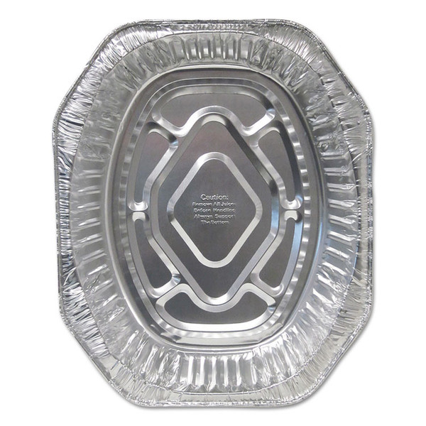 Aluminum Roaster Pans, Extra-Large Oval, 230 oz, 18.5 x 14 x 3.38, Silver, 100/Carton [SKU: DPK4001100]