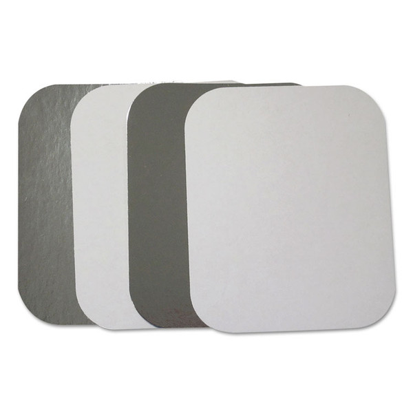 Flat Board Lids, For 1 lb Oblong Pans, Silver, Paper, 1,000 /Carton [SKU: DPKL2201000]