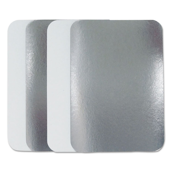 Flat Board Lids, For 2.25 lb Oblong Pans, Silver, Paper, 500 /Carton [SKU: DPKL250500]