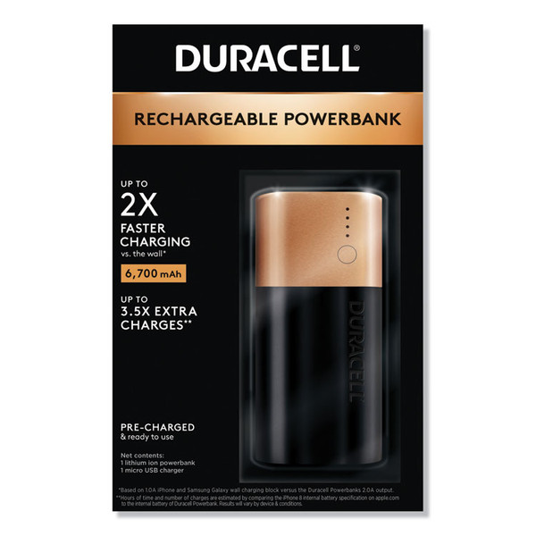 Rechargeable 6700 mAh Powerbank, 2 Day Portable Charger [SKU: DURDMLIONPB2]
