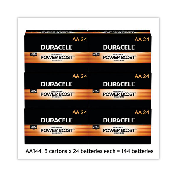 Power Boost CopperTop Alkaline AA Batteries, 144/Carton [SKU: DURMN1500BKD]