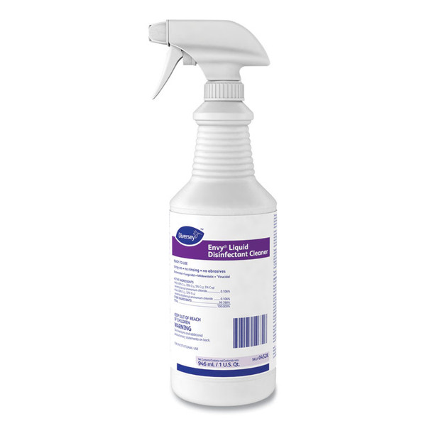 Envy Liquid Disinfectant Cleaner, Lavender, 32 oz Spray Bottle, 12/Carton [SKU: DVO04528]