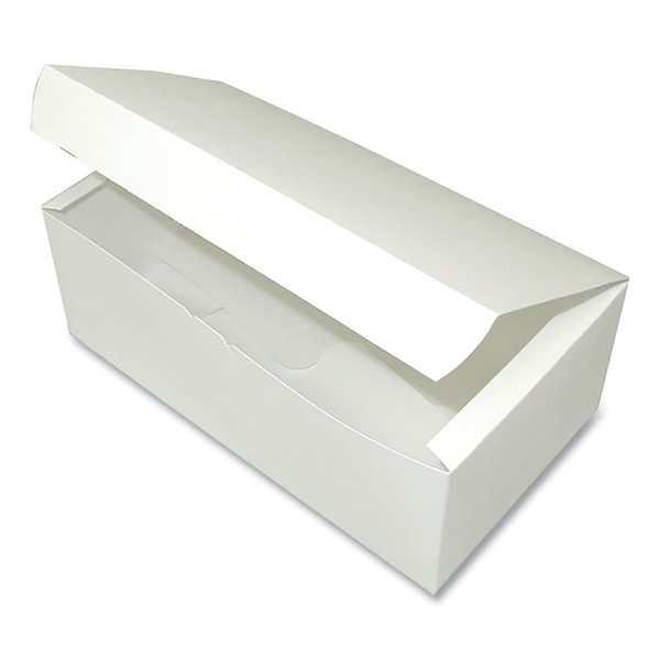 Tuck-Top One-Piece Paperboard Take-Out Box, 7 x 4.25 x 2.75, White, Paper, 300/Carton [SKU: DXE310PLN]