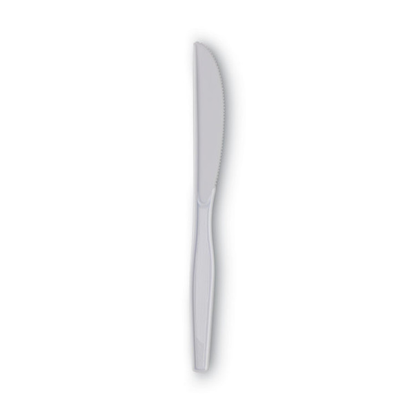 Plastic Cutlery, Heavy Mediumweight Knives, White, 1,000/Carton [SKU: DXEKM217]