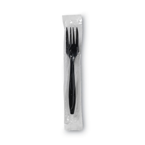 Individually Wrapped Heavyweight Forks, Polypropylene, Black, 1,000/Carton [SKU: DXEPFH53C]