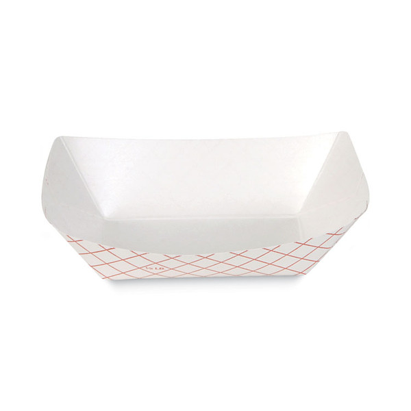 Kant Leek Clay-Coated Paper Food Tray, 0.5 lb Capacity, 5.3 x 3.75 x 1.4, Red Plaid, 1,000/Carton [SKU: DXERP50]