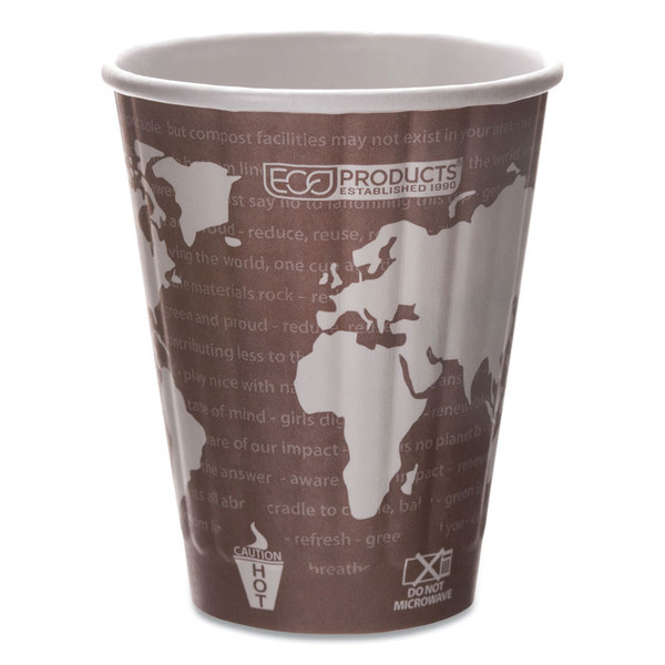 World Art Renewable and Compostable Insulated Hot Cups, PLA, 8 oz, 40/Pack, 20 Packs/Carton [SKU: ECOEPBNHC8WD]