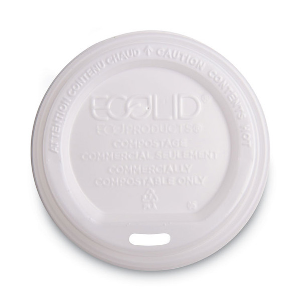 EcoLid Renewable/Compostable Hot Cup Lid, PLA, Fits 10 oz to 20 oz Hot Cups, 50/Pack, 16 Packs/Carton [SKU: ECOEPECOLIDW]