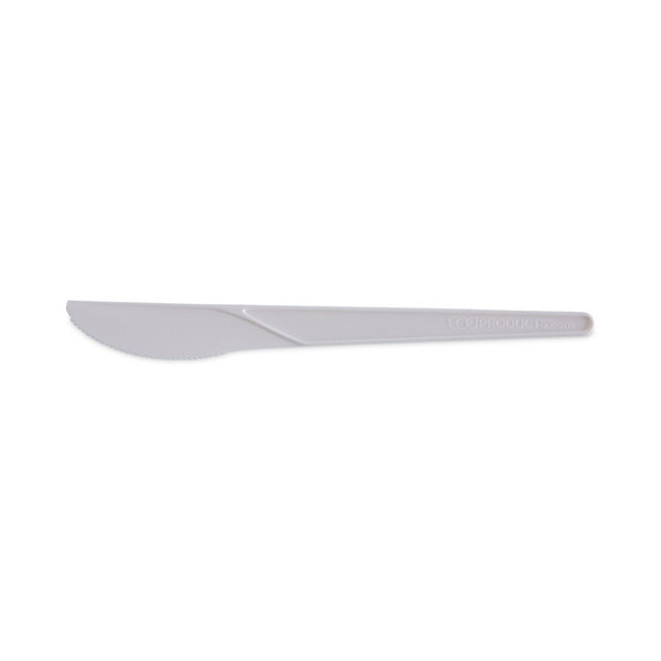 Plantware Compostable Cutlery, Knife, 6", Pearl White, 50/Pack, 20 Pack/Carton [SKU: ECOEPS011]