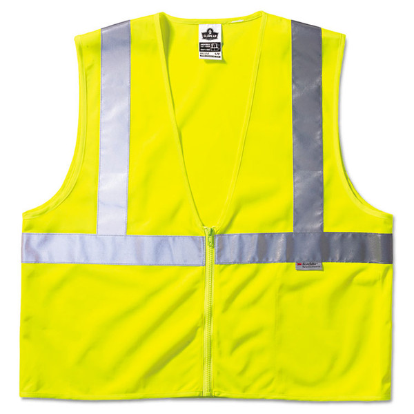 GloWear Class 2 Standard Vest, Mesh, Zip, Large to X-Large, Lime [SKU: EGO21125]