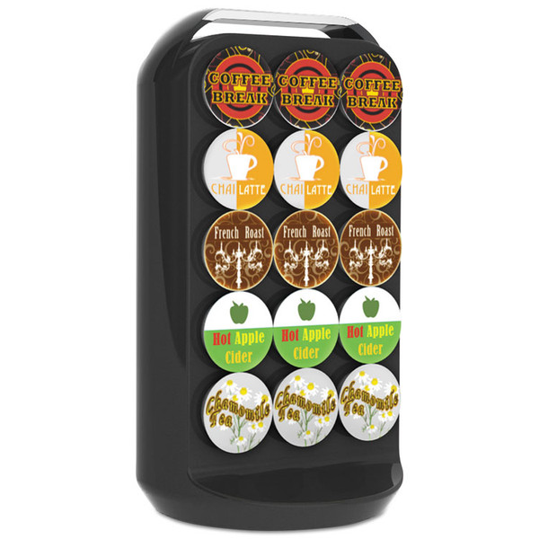 Coffee Pod Carousel, Fits 30 Pods, 6.8 x 6.8 x 12.63, Black [SKU: EMSCRS02BLK]