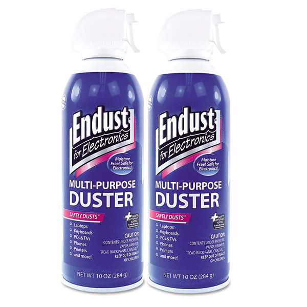 Compressed Air Duster for Electronics, 10 oz Can, 2/Pack [SKU: END11407]
