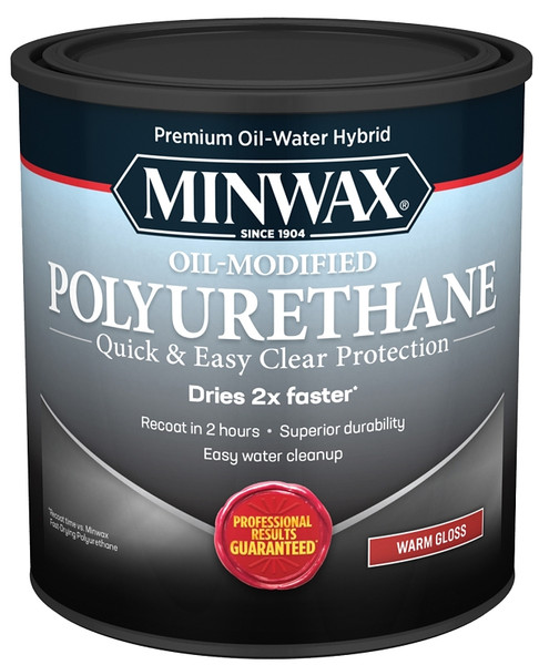 Minwax 630150444 Polyurethane, Gloss, Liquid, Clear, 1 qt, Can [SKU: ORG8474256]