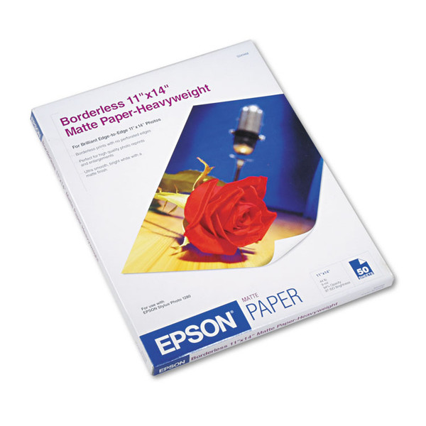 Premium Matte Presentation Paper, 9 mil, 11 x 14, Matte Bright White, 50/Pack [SKU: EPSS041468]