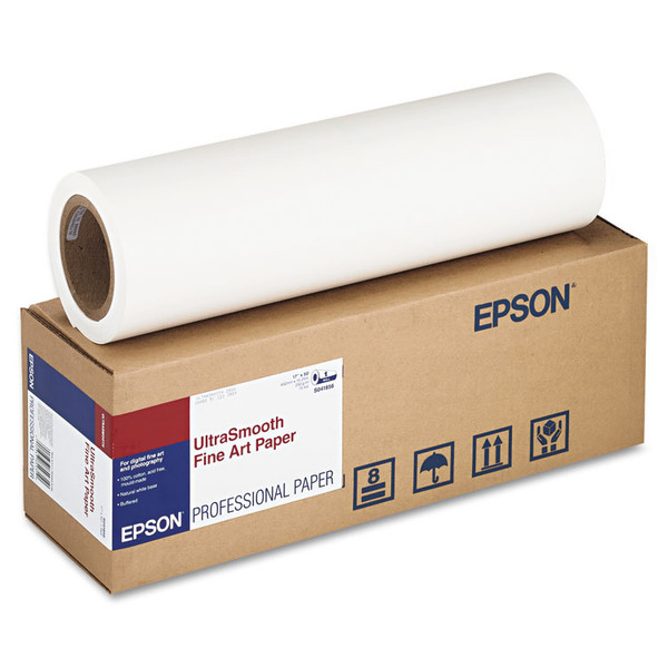 UltraSmooth Fine Art Paper Rolls, 15 mil, 17" x 50 ft, Matte White [SKU: EPSS041856]