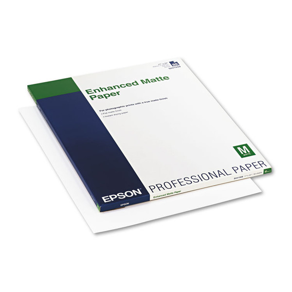 Ultra Premium Matte Presentation Paper, 10 mil, 17 x 22, Matte White, 50/Pack [SKU: EPSS041908]