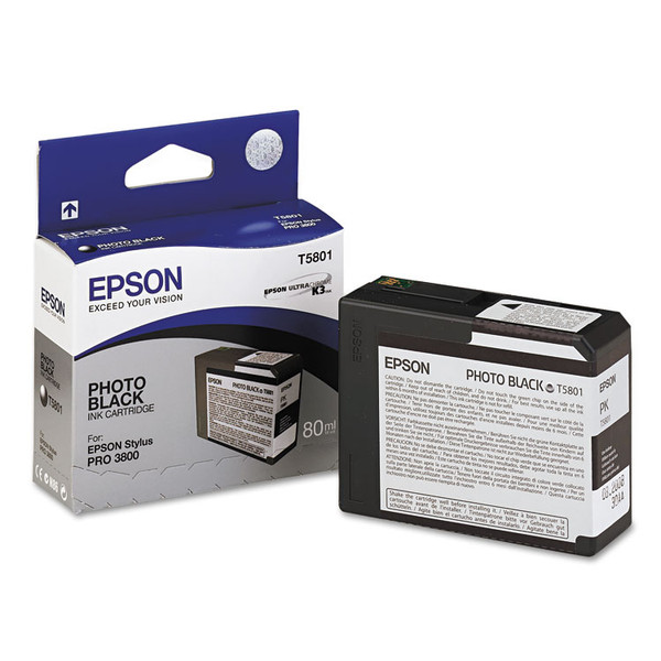 T580100 UltraChrome K3 Ink, Photo Black [SKU: EPST580100]