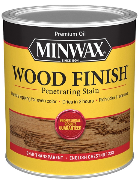 Minwax Wood Finish 700444444 Wood Stain, English Chestnut, Liquid, 1 qt, Can [SKU: ORG3665247]