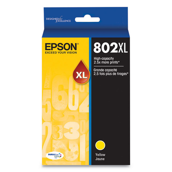 T802XL420-S (802XL) DURABrite Ultra High-Yield Ink, 1,900 Page-Yield, Yellow [SKU: EPST802XL420S]