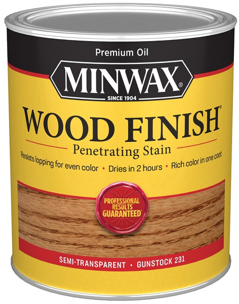 Minwax Wood Finish 700454444 Wood Stain, Gunstock, Liquid, 1 qt, Can [SKU: ORG5706528]