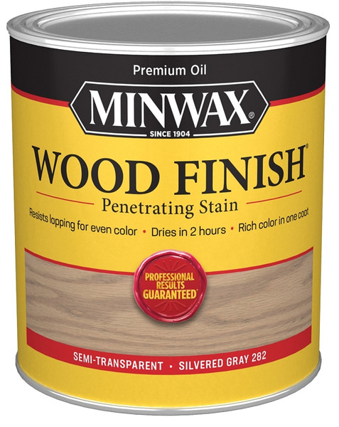 Minwax 701024444 Interior Wood Stain, Silvered Gray, Liquid, 1 qt [SKU: ORG8965204]