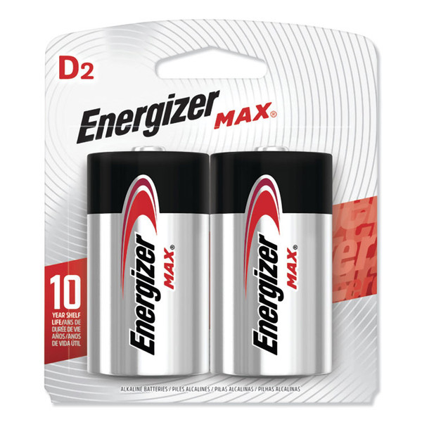 MAX Alkaline D Batteries, 1.5 V, 2/Pack [SKU: EVEE95BP2]