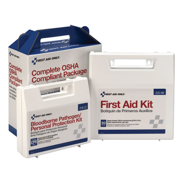 First Aid Kit for 50 People, 229 Pieces, ANSI/OSHA Compliant, Plastic Case [SKU: FAO228CP]