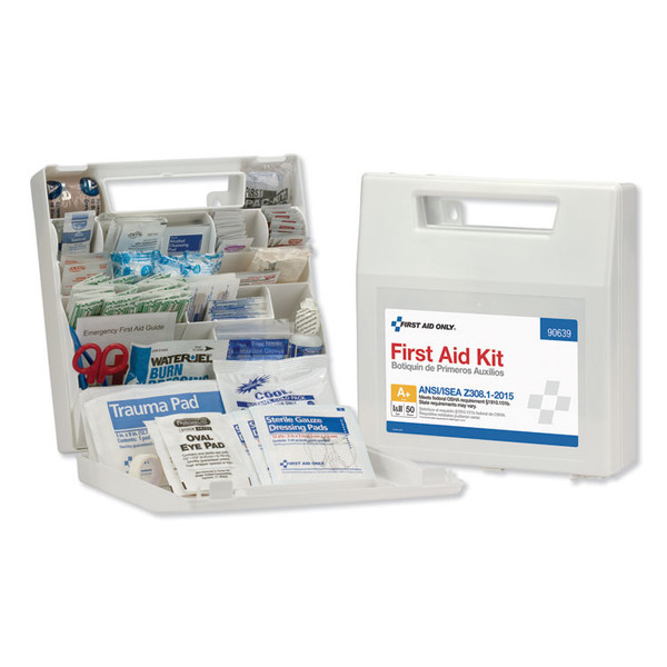 ANSI Class A+ First Aid Kit for 50 People, 183 Pieces, Plastic Case [SKU: FAO90639]