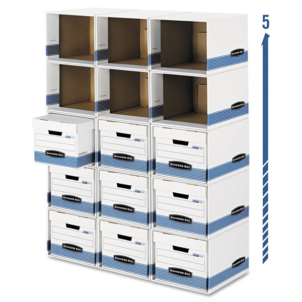 File/Cube Box Shell, Legal/Letter, 23.75 x 19.75, White/Blue, 6/Carton [SKU: FEL0162601]