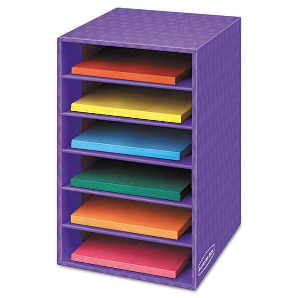 Vertical Classroom Organizer, 6 Shelves, 11.88 x 13.25 x 18, Purple [SKU: FEL3381201]